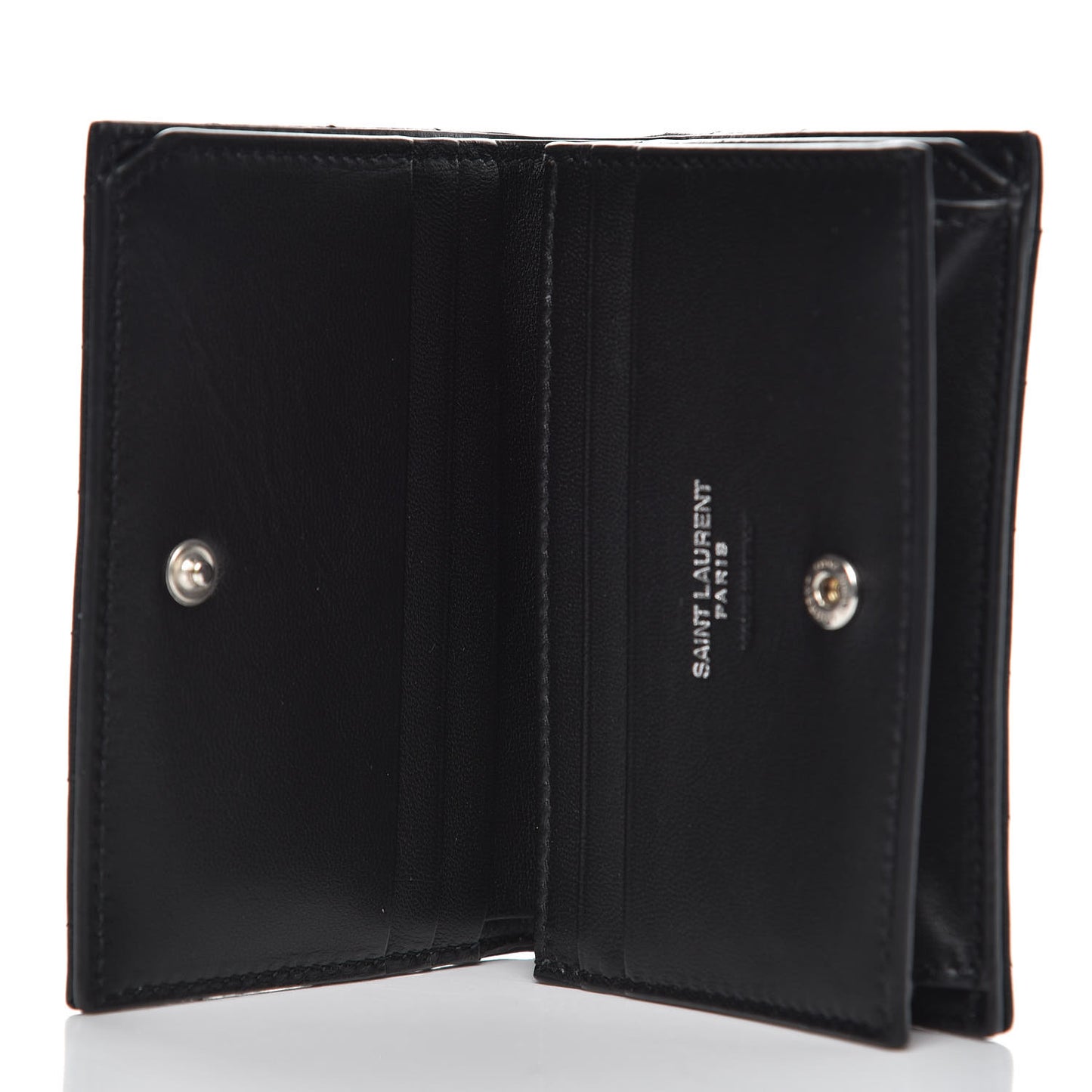 Lambskin Y Quilted Monogram Loulou Flap Wallet Black