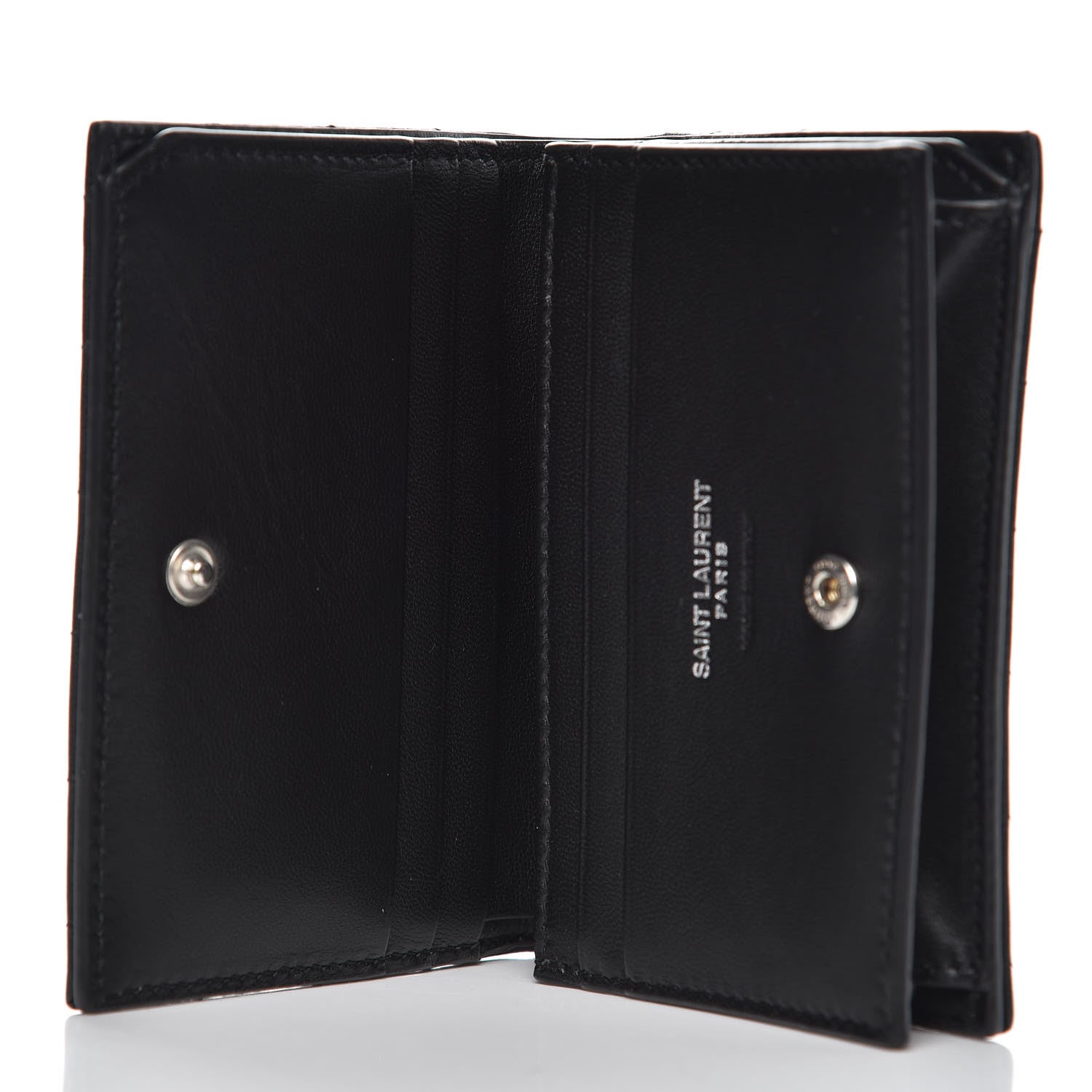 Saint Laurent Lambskin Y Quilted Monogram Loulou Flap Wallet Black 5 of 9