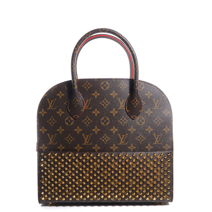 Louis Vuitton Monogram Calf Hair Spikes Iconoclasts Christian Louboutin Tote Red 1 of 8