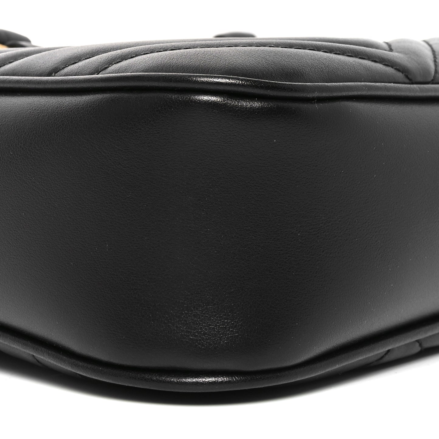 Calfskin Matelasse Small GG Marmont East West Shoulder Bag Black