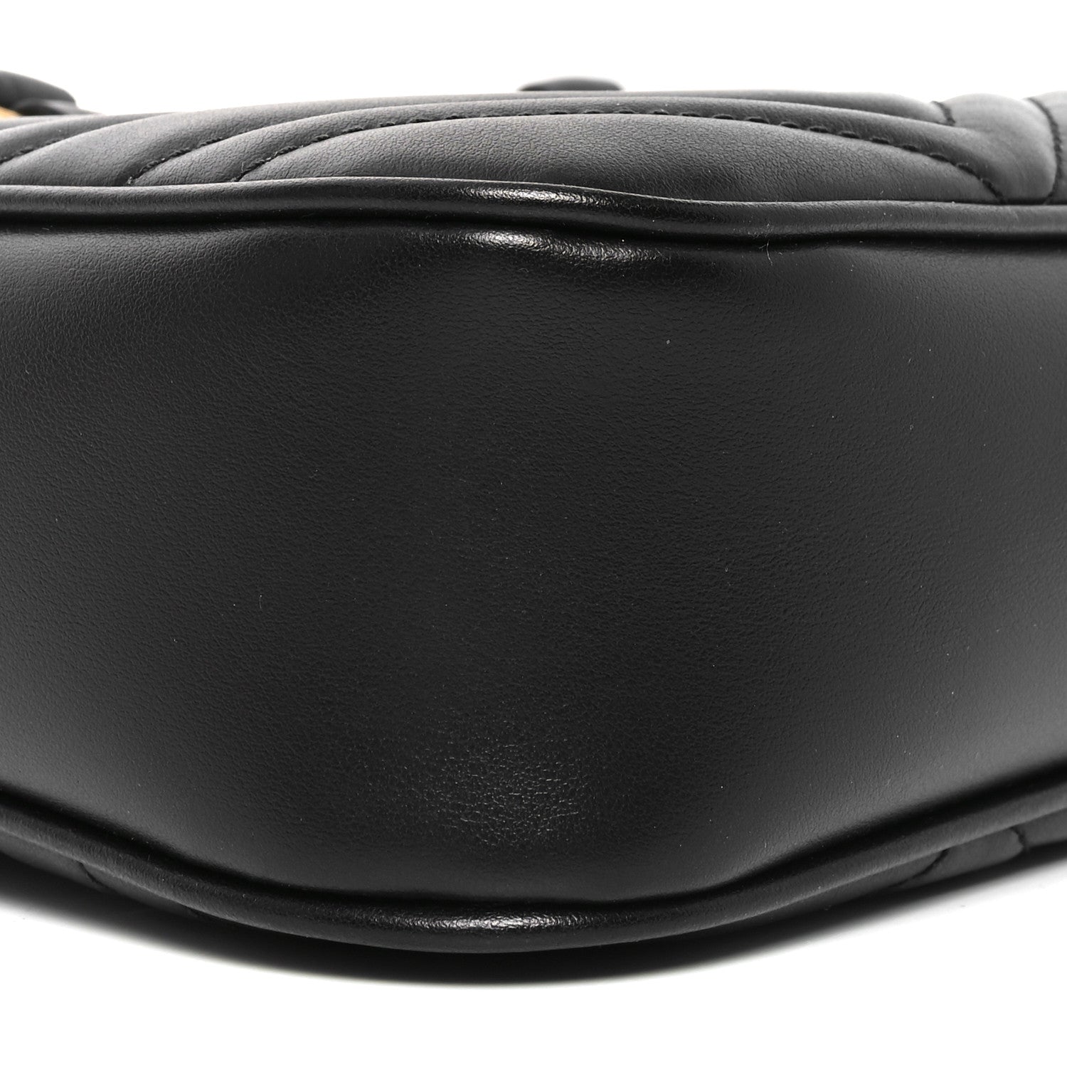 Gucci Calfskin Matelasse Small GG Marmont East West Shoulder Bag Black 9 of 10