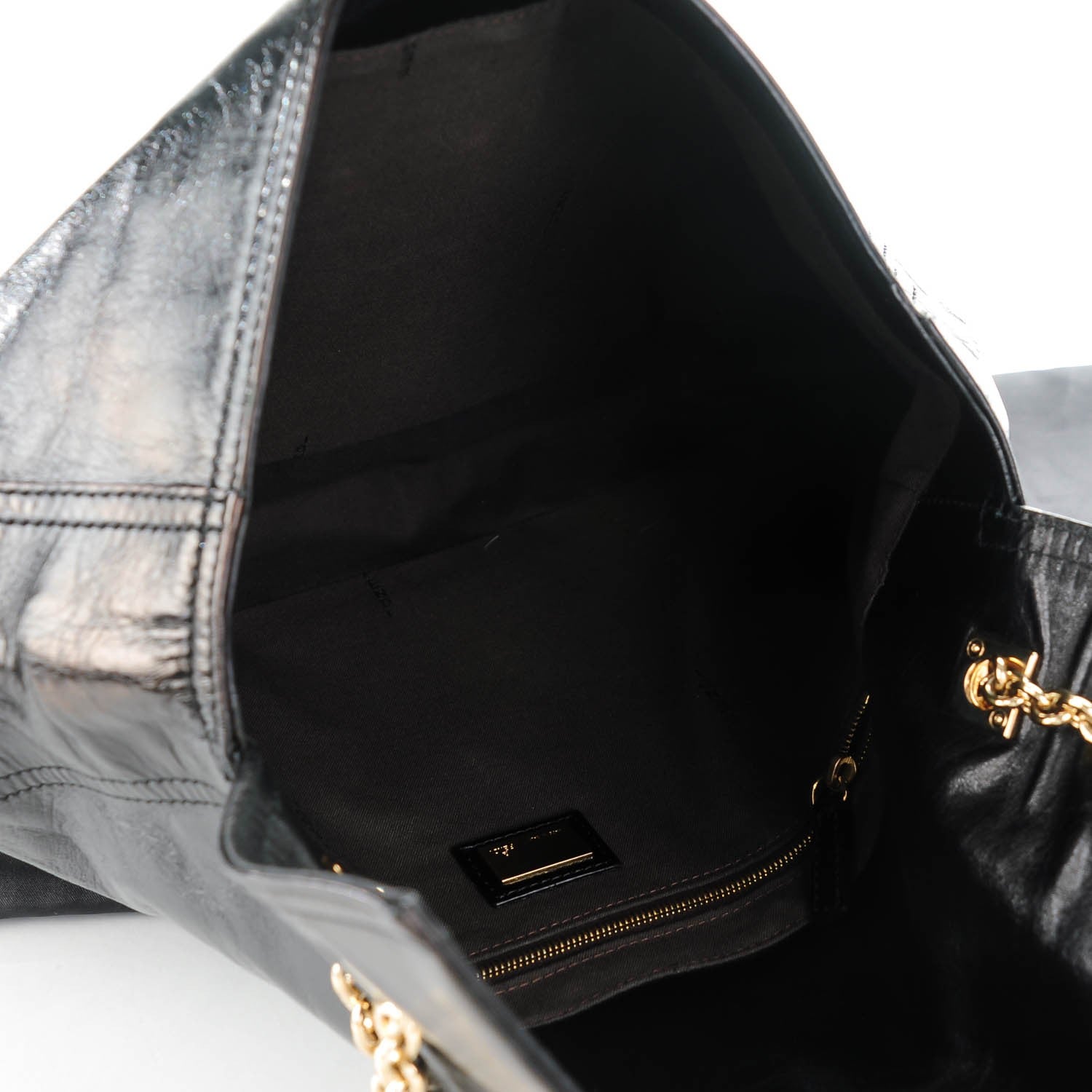 Fendi Vitello Acqua Maxi Baguette Shoulder Bag Black 8 of 8