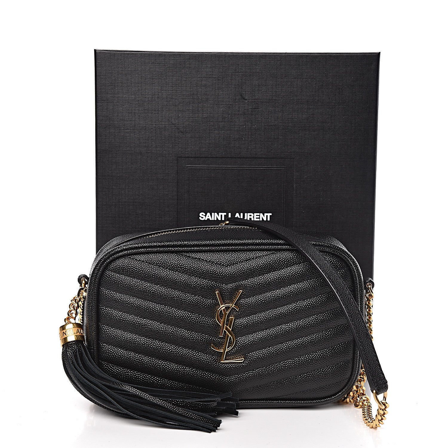 Saint Laurent Grain De Poudre Matelasse Monogram Mini Lou Camera Bag Black 10 of 10