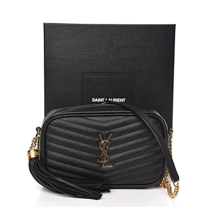 Saint Laurent Grain De Poudre Matelasse Monogram Mini Lou Camera Bag Black 10 of 10