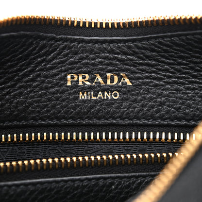 Prada Vitello Phenix Zippered Messenger Hobo Black 6 of 11