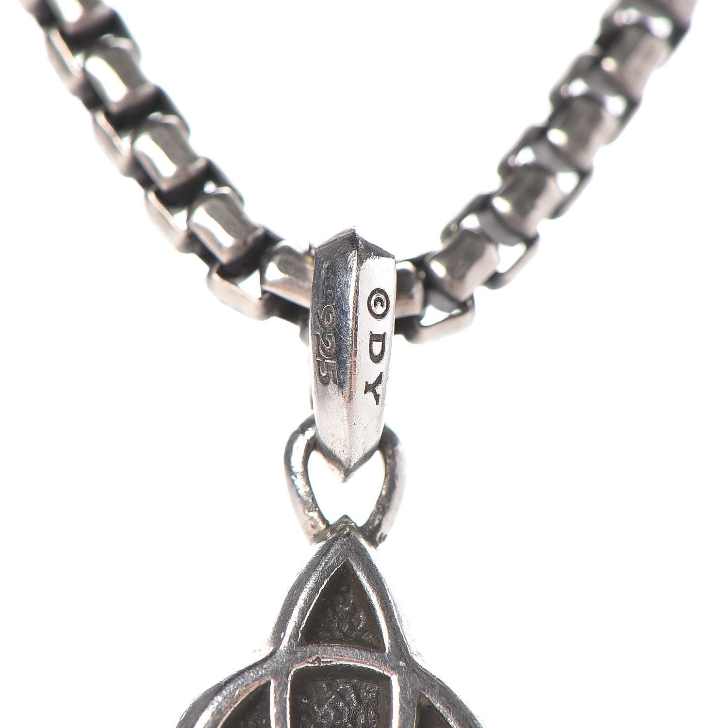 David Yurman Sterling Silver Celtic Knot Amulete Pendant Necklace 6 of 7