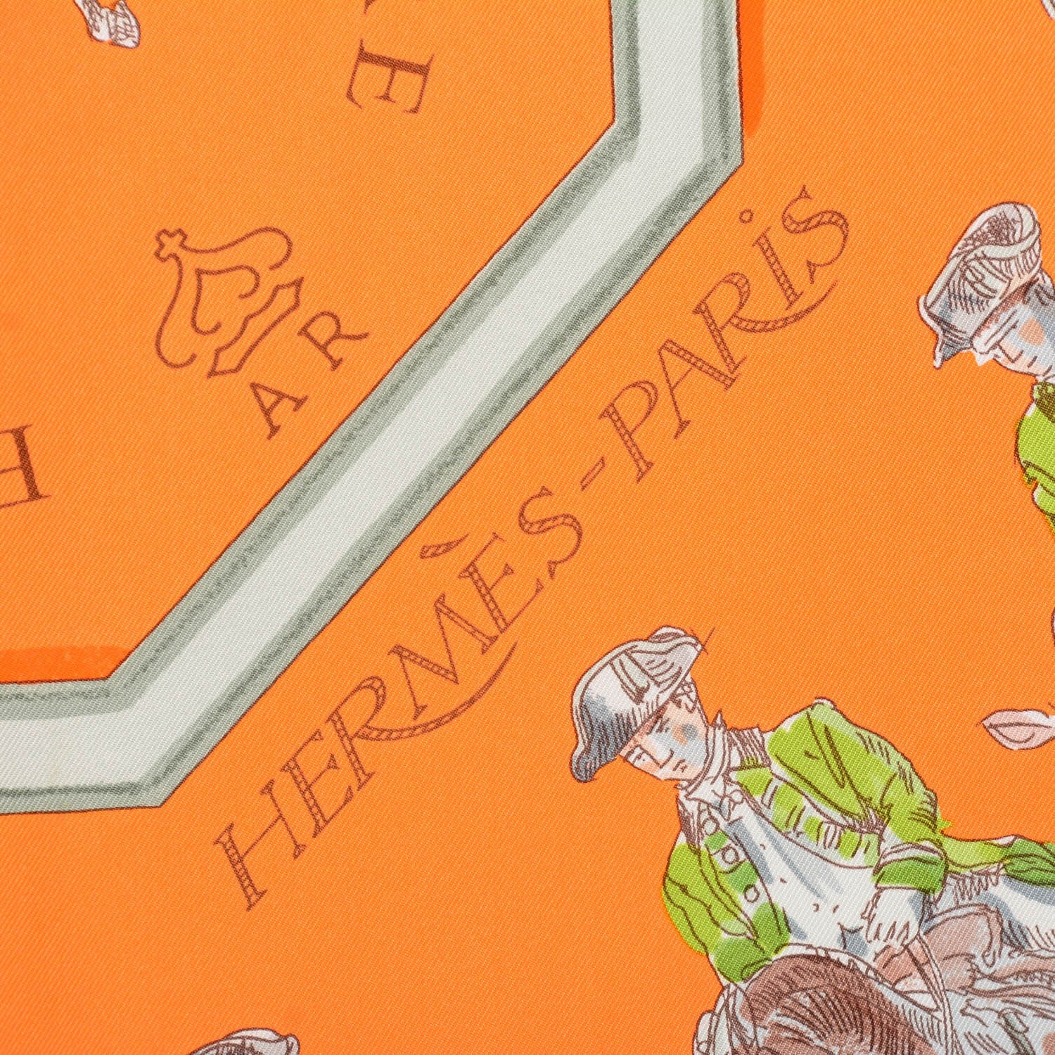 Hermes Silk Ecole Portugaise D'Art Equestre Scarf 90 Orange 4 of 5