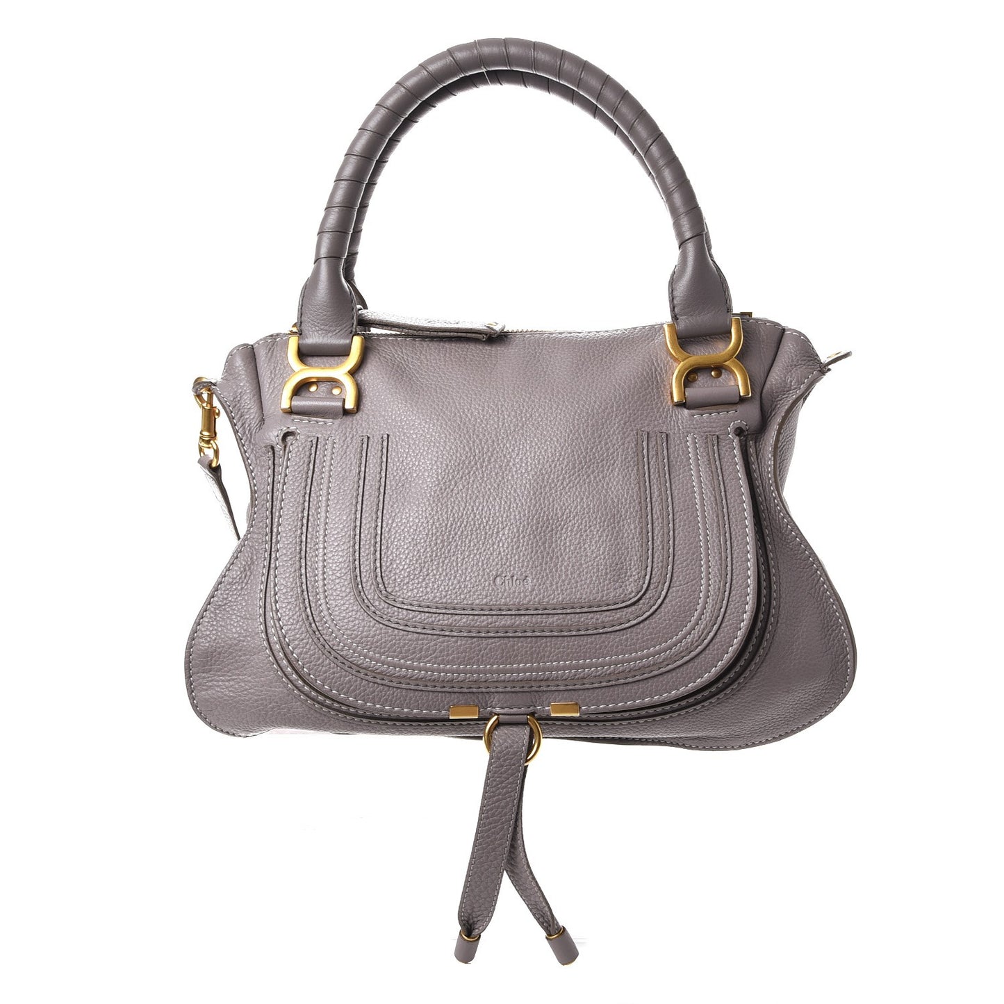 Calfskin Medium Marcie Satchel Cashmere Grey
