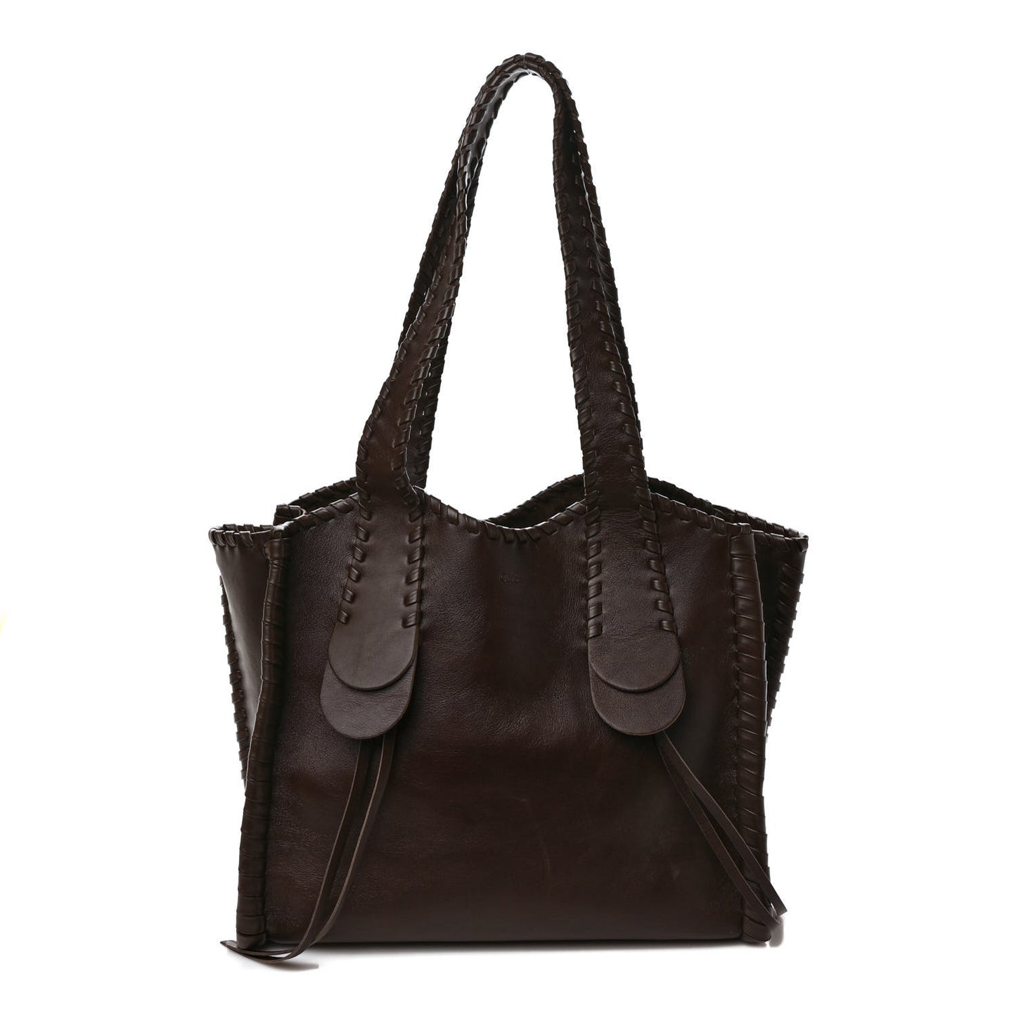 Calfskin Large Mony Tote Bold Brown