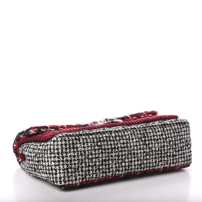 Chanel Tweed Quilted Medium Single Flap Red Black White 4 of 12