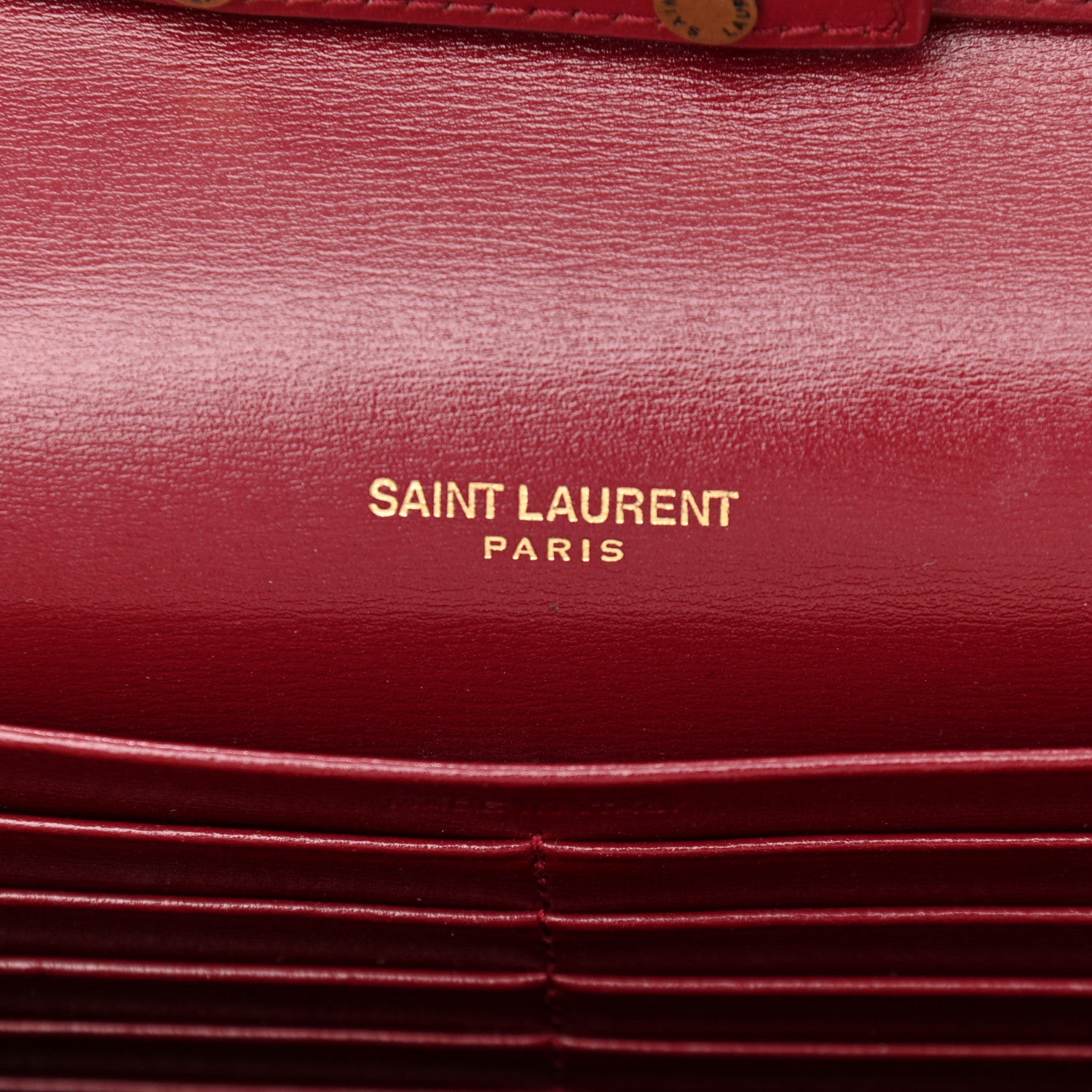 Saint Laurent Smooth Calfskin Monogram Sulpice Chain Wallet Amaretto 6 of 11