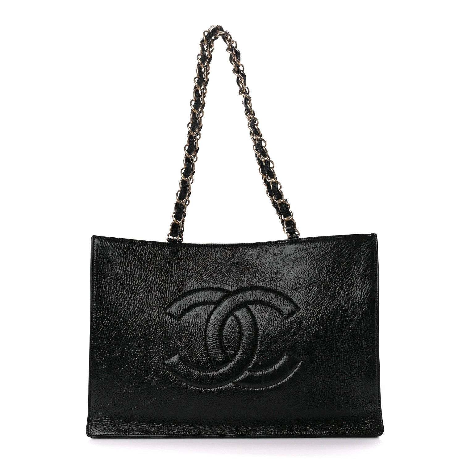 Chanel Shiny Aged Calfskin Shopping Bag Black 1 of 10