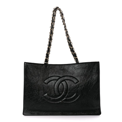 Chanel Shiny Aged Calfskin Shopping Bag Black 1 of 10