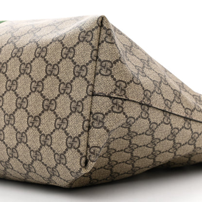 Gucci GG Supreme Monogram Textured Calfskin Web Medium Ophidia Shopping Tote Beige Ebony New Acero 10 of 10