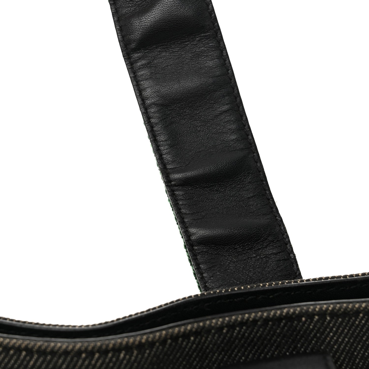 Gucci Denim Calfskin Web Tote Black 11 of 13