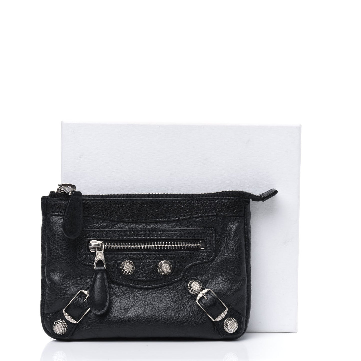 Agneau Giant 12 Silver Hardware M Porte-Monnaie Coin Purse Black
