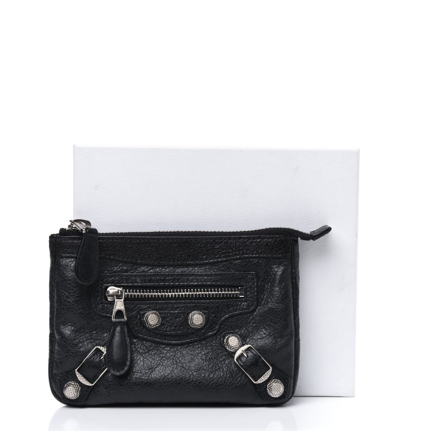 Balenciaga Agneau Giant 12 Silver Hardware M Porte-Monnaie Coin Purse Black 12 of 12