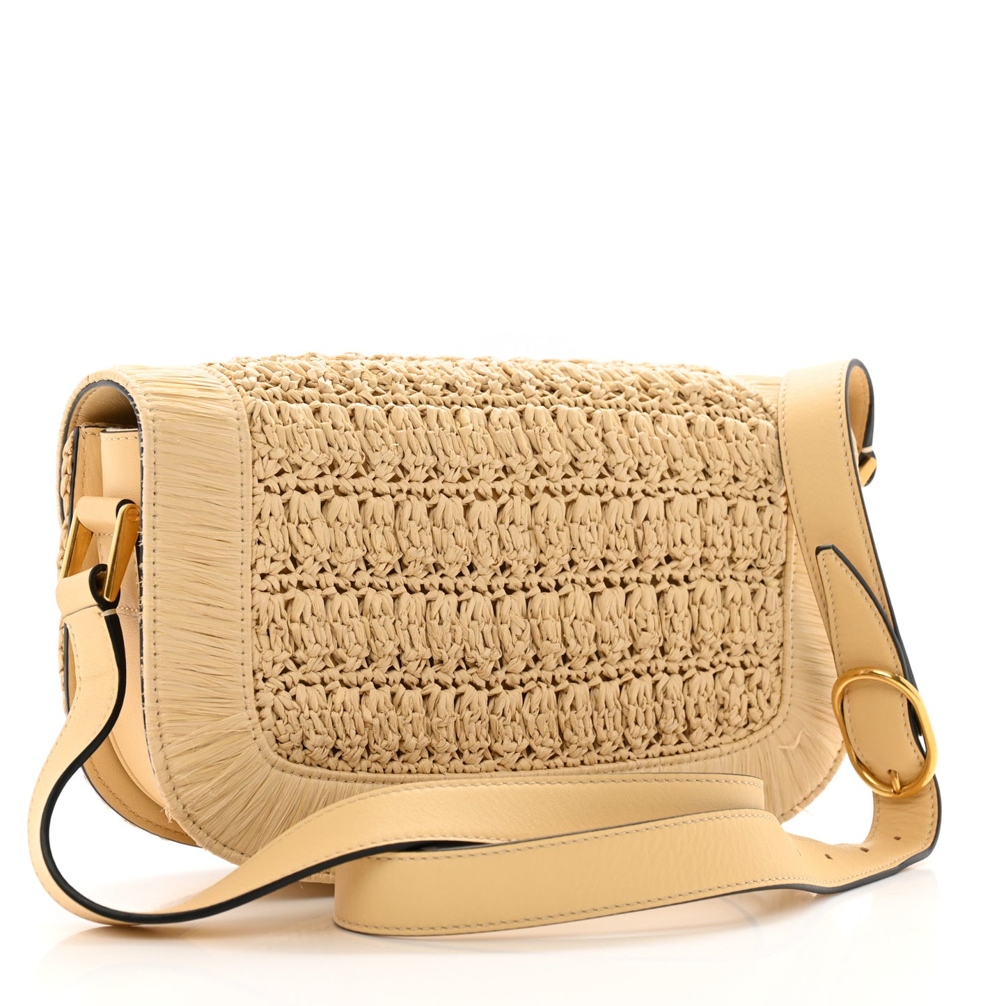 Raffia Braided Supervee Crossbody Bag Beige