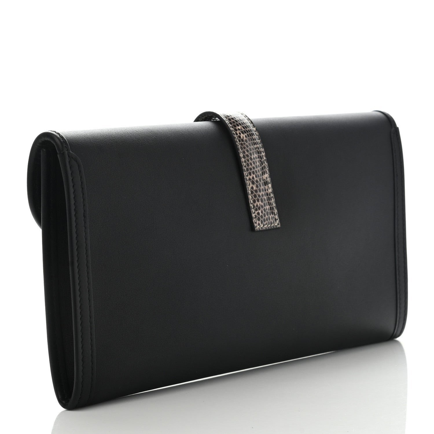Hermes Swift Lizard Jige Elan Touch 29 Clutch Black Ombre 3 of 7