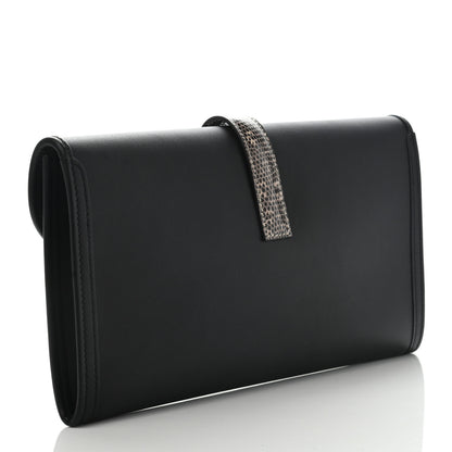 Hermes Swift Lizard Jige Elan Touch 29 Clutch Black Ombre 3 of 7