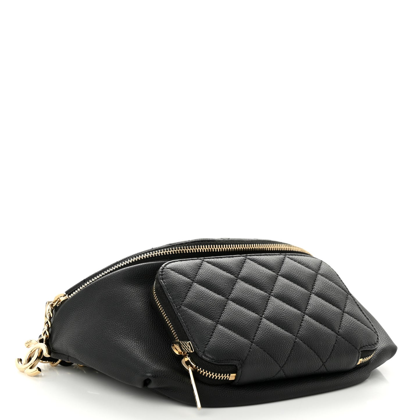 Caviar Quilted Business Affinity Waist Belt Bag Black