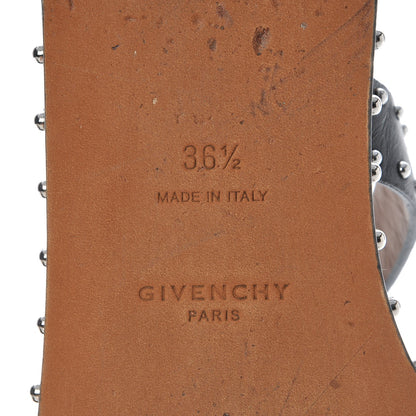 Givenchy Calfskin Studded Elegant Flat Sandals 36.5 Black 8 of 11