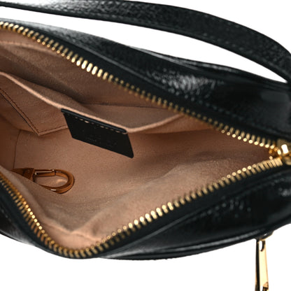 Gucci Suede Patent Web Mini Ophidia Shoulder Bag Black 5 of 9