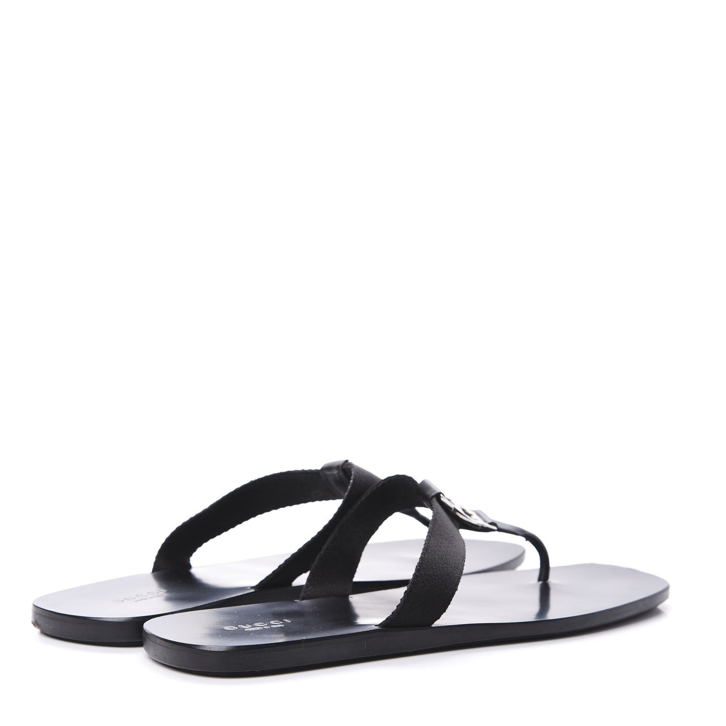 Patent Calfskin Cardinal Thong Sandals 39 Black