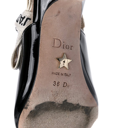 Christian Dior Patent Ribbon J'Adior Slingback 65mm Pumps 36 Black 6 of 8