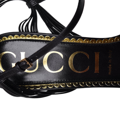 Gucci Malaga Kid Crawford Knotted Strap Platform Sandals 41 Black 7 of 8