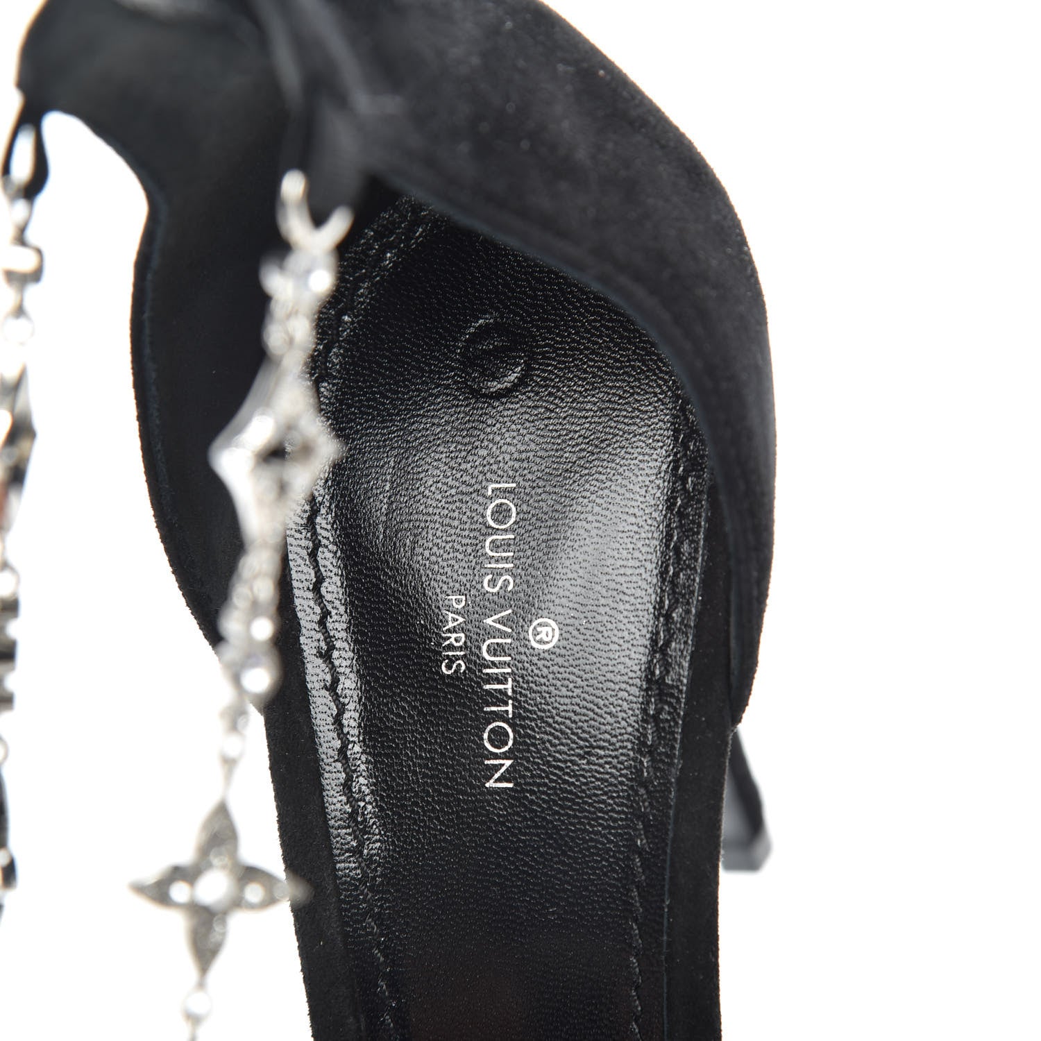 Louis Vuitton Suede Crystal Overnight Cross Sandals 40 Black 7 of 7