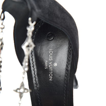 Louis Vuitton Suede Crystal Overnight Cross Sandals 40 Black 7 of 7