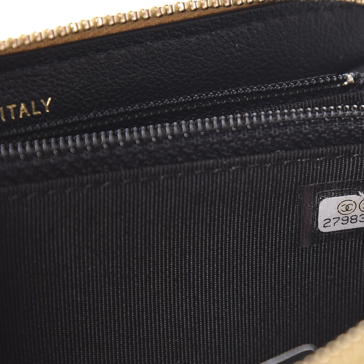 Chanel Metallic Calfskin Crocodile Embossed Small Zip Wallet Gold 7 of 8