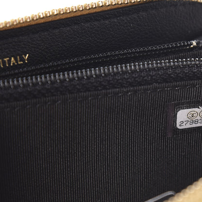 Chanel Metallic Calfskin Crocodile Embossed Small Zip Wallet Gold 7 of 8
