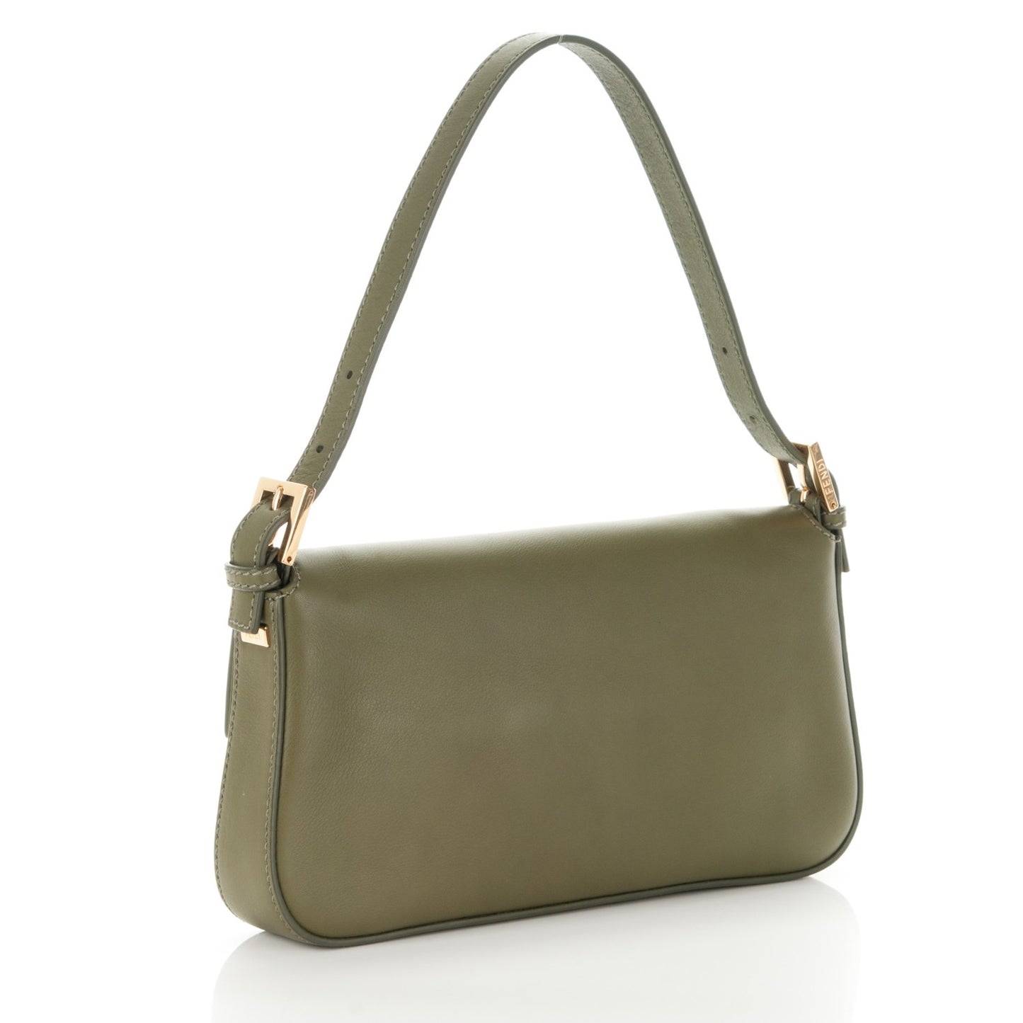 Vitello Enamel Interchangeable Strap Baguette Verde Oliva