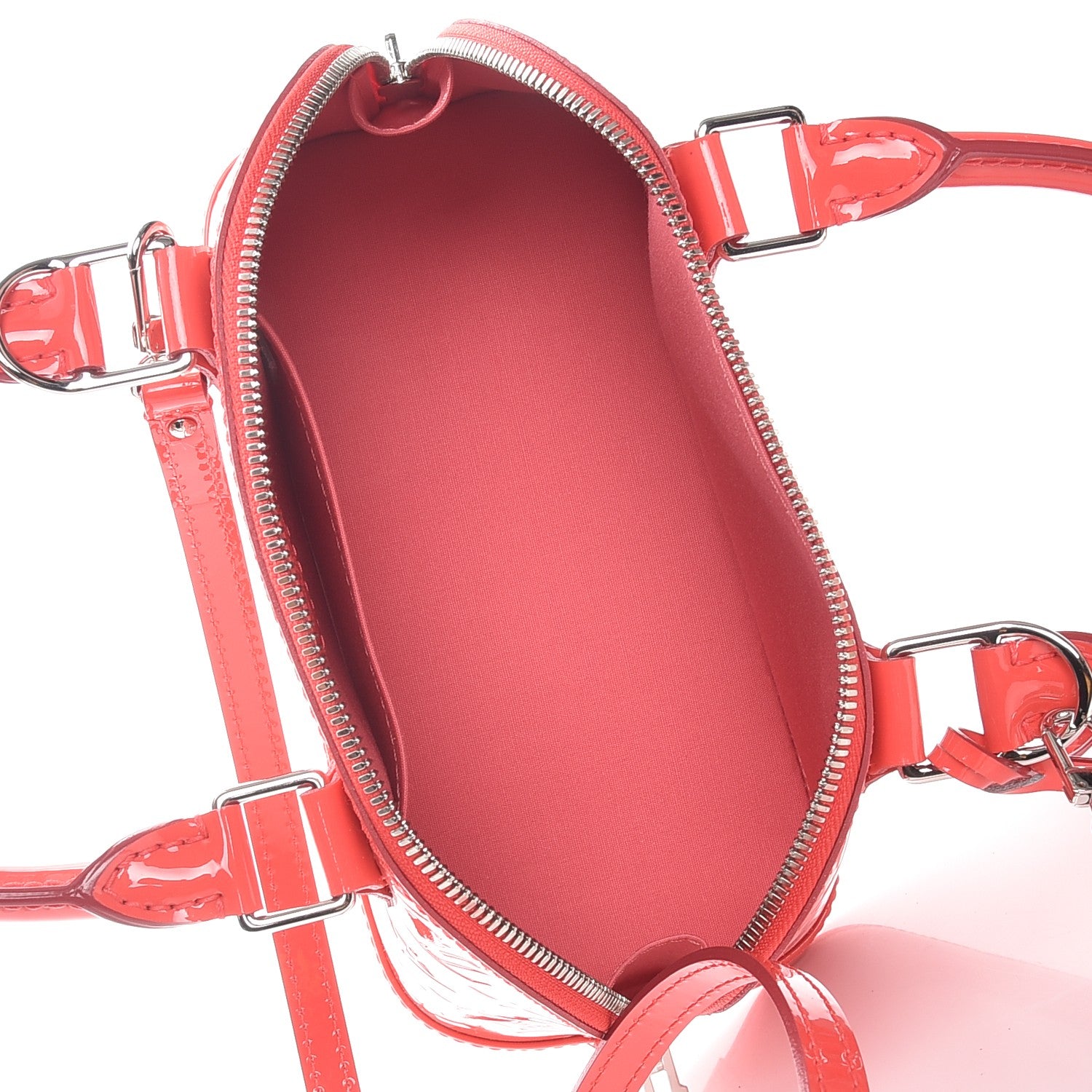 Louis Vuitton Vernis Rayures Alma BB Poppy 6 of 8