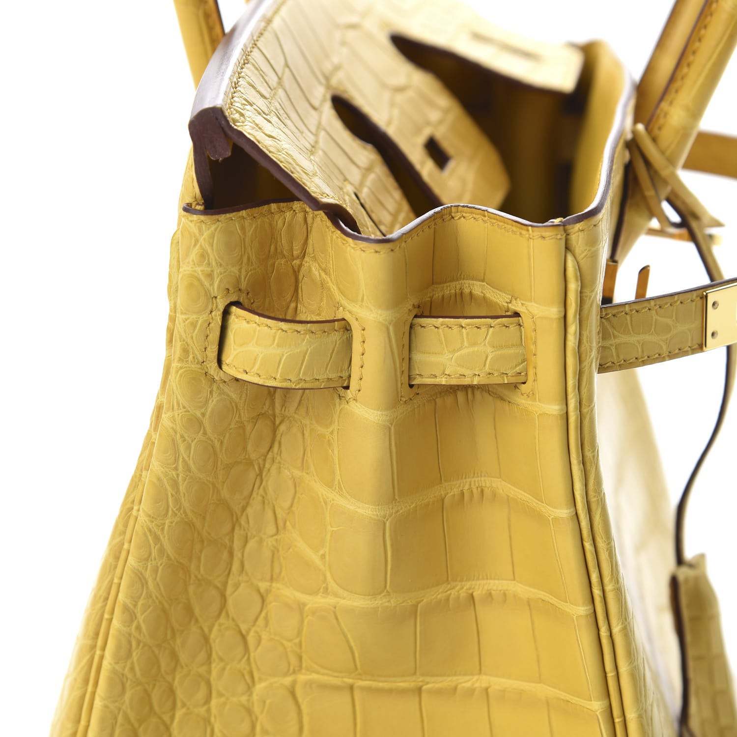 Hermes Matte Alligator Birkin 25 Jaune Ambre 13 of 33