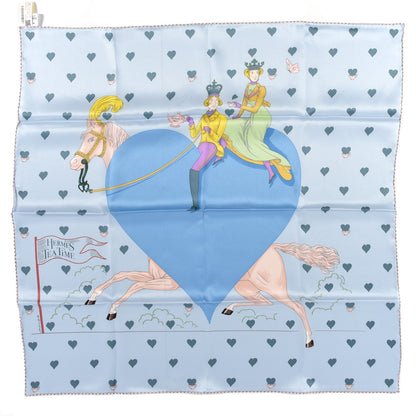 Hermes Silk Tea Time Scarf 70 Bleu Ciel Bleu Azur 1 of 5