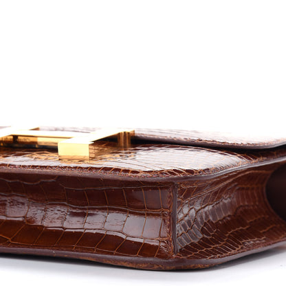 Hermes Shiny Porosus Crocodile Constance 23 Miel 10 of 11