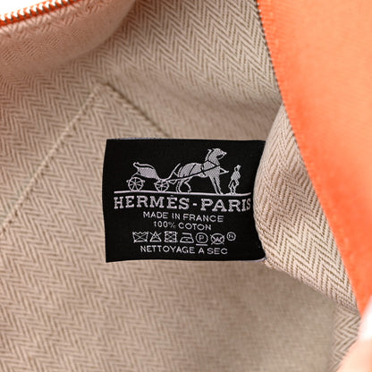 Hermes Canvas Large Bride-A-Brac Pouch Orange Feu Burgundy 7 of 12