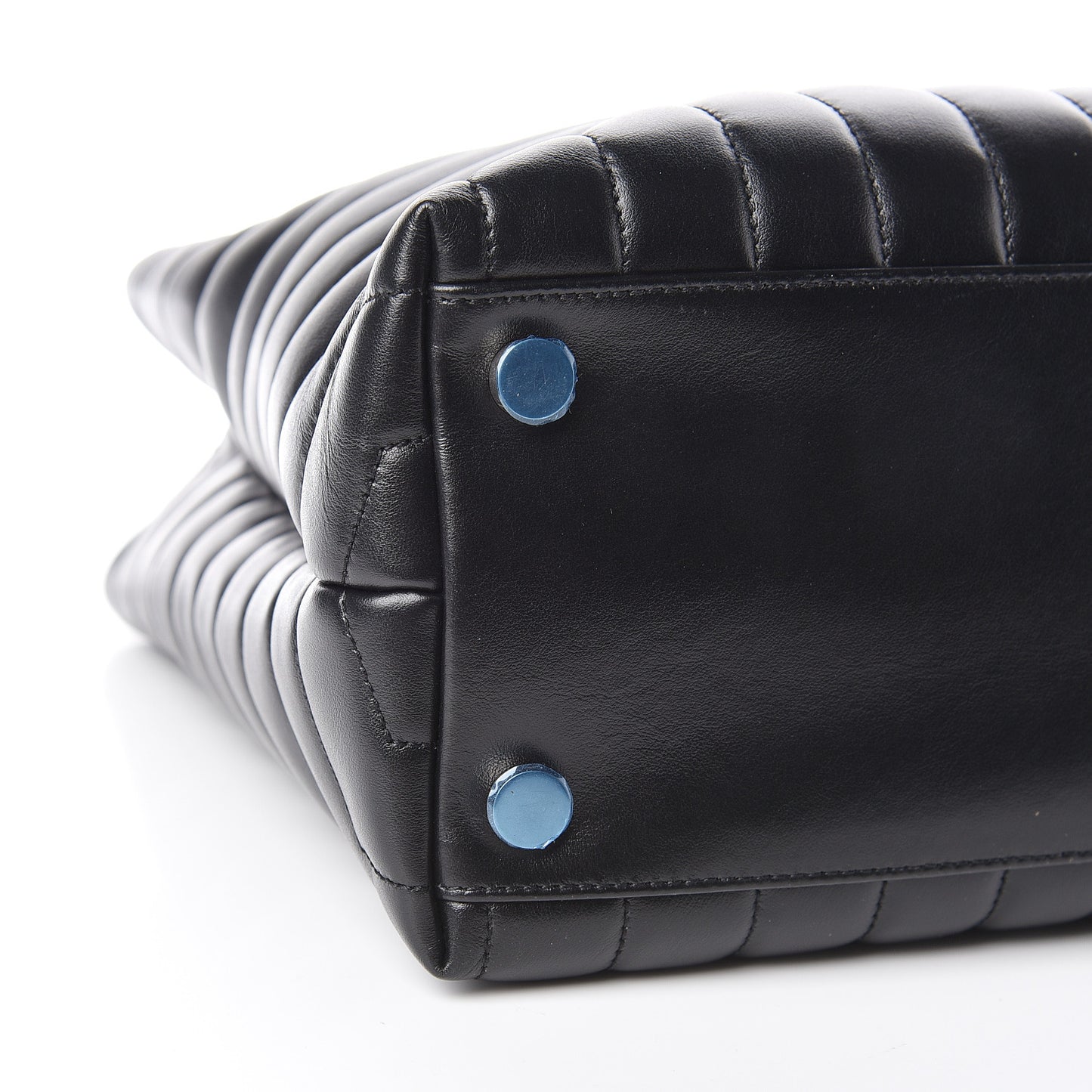 Calfskin Y Quilted Monogram Large Loulou Shopper Black