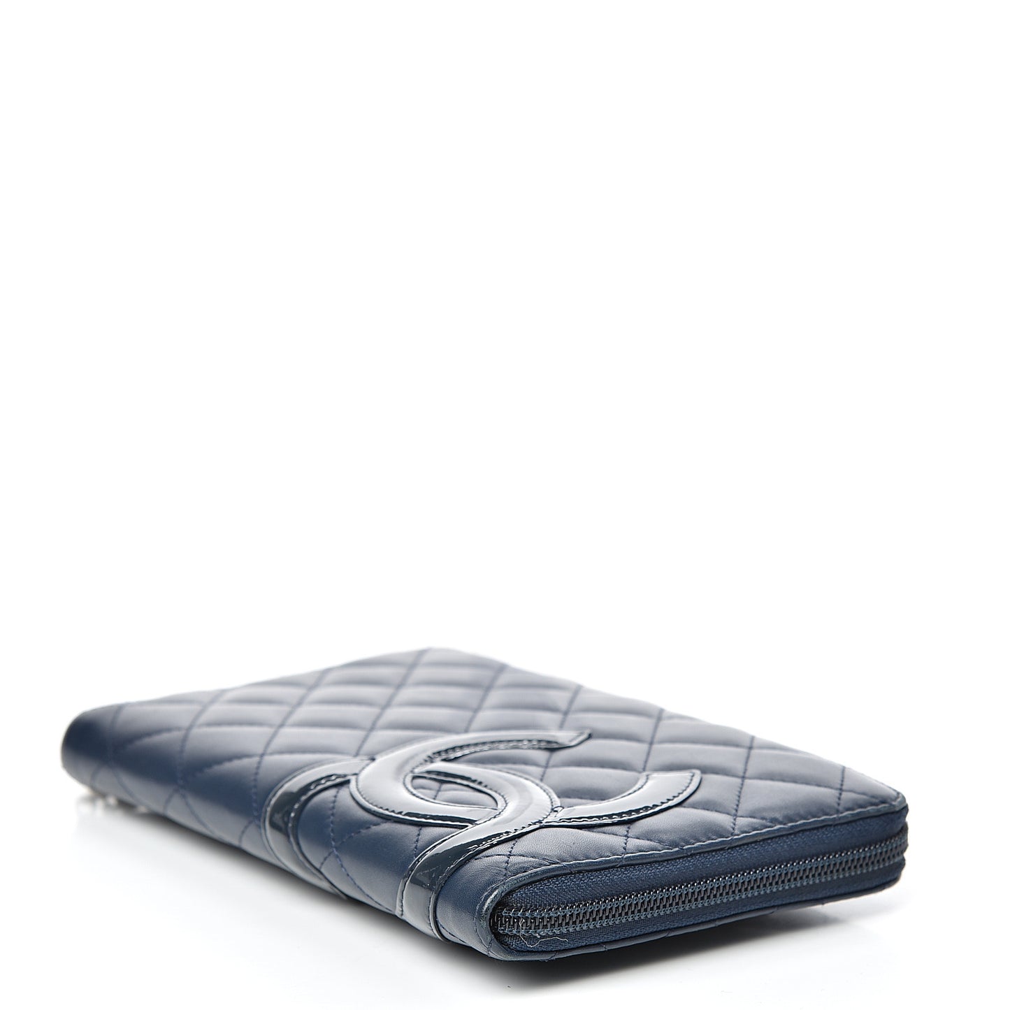 Calfskin Cambon Zip Around Organizer Wallet Navy