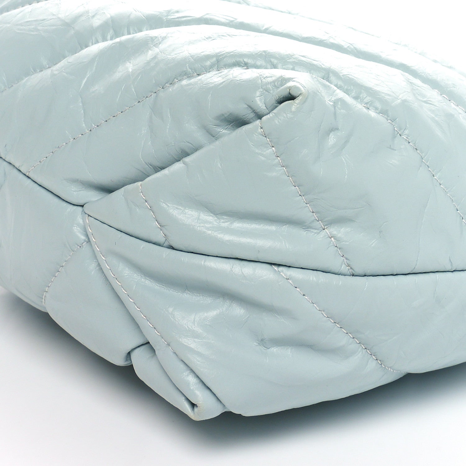 Balenciaga Crushed Calfskin Quilted Crush Small Tote Bag Light Blue 10 of 10