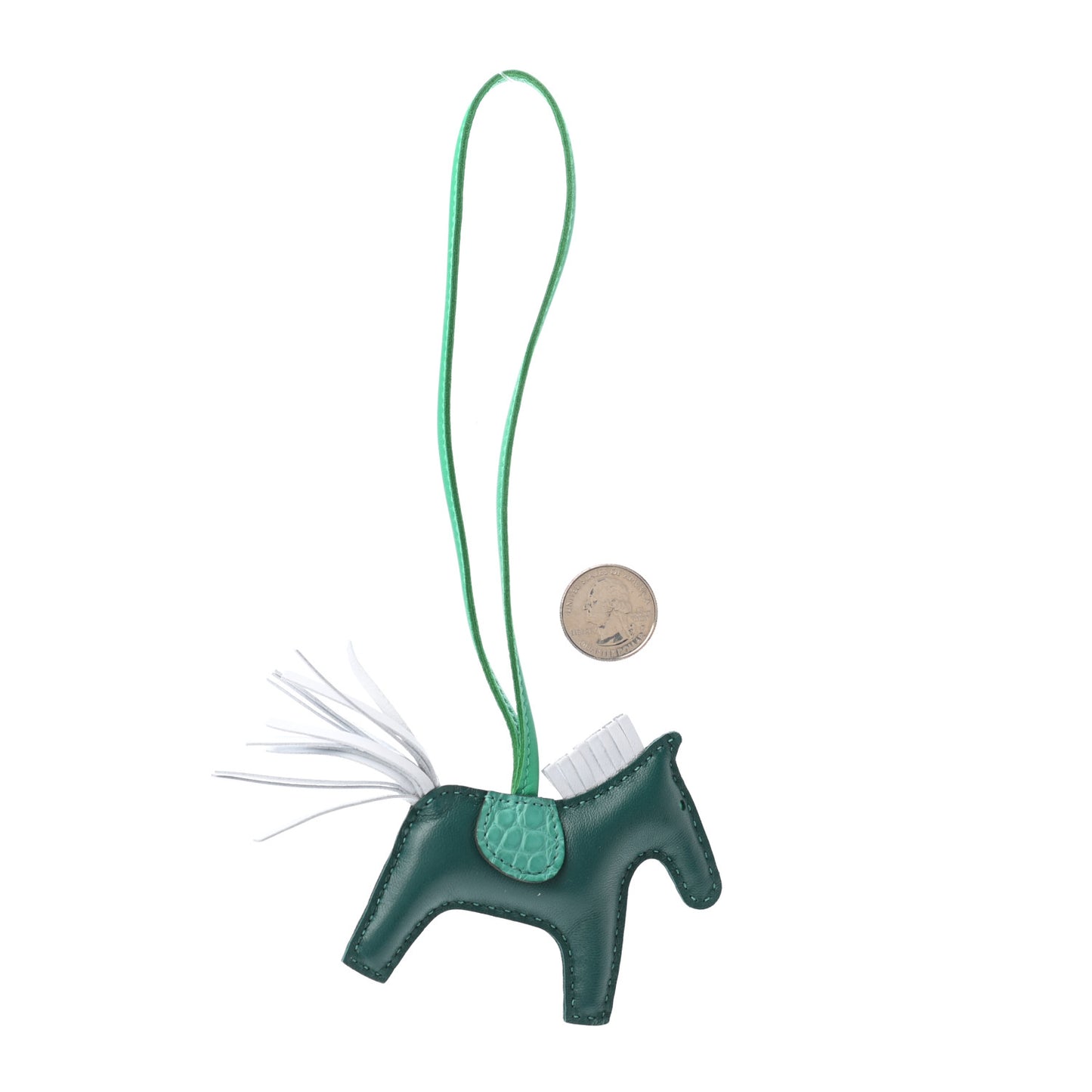 Milo Lambskin Matte Alligator Touch Grigri Rodeo Horse Bag Charm PM Malachite Menthe Bleu Brume Very Jade