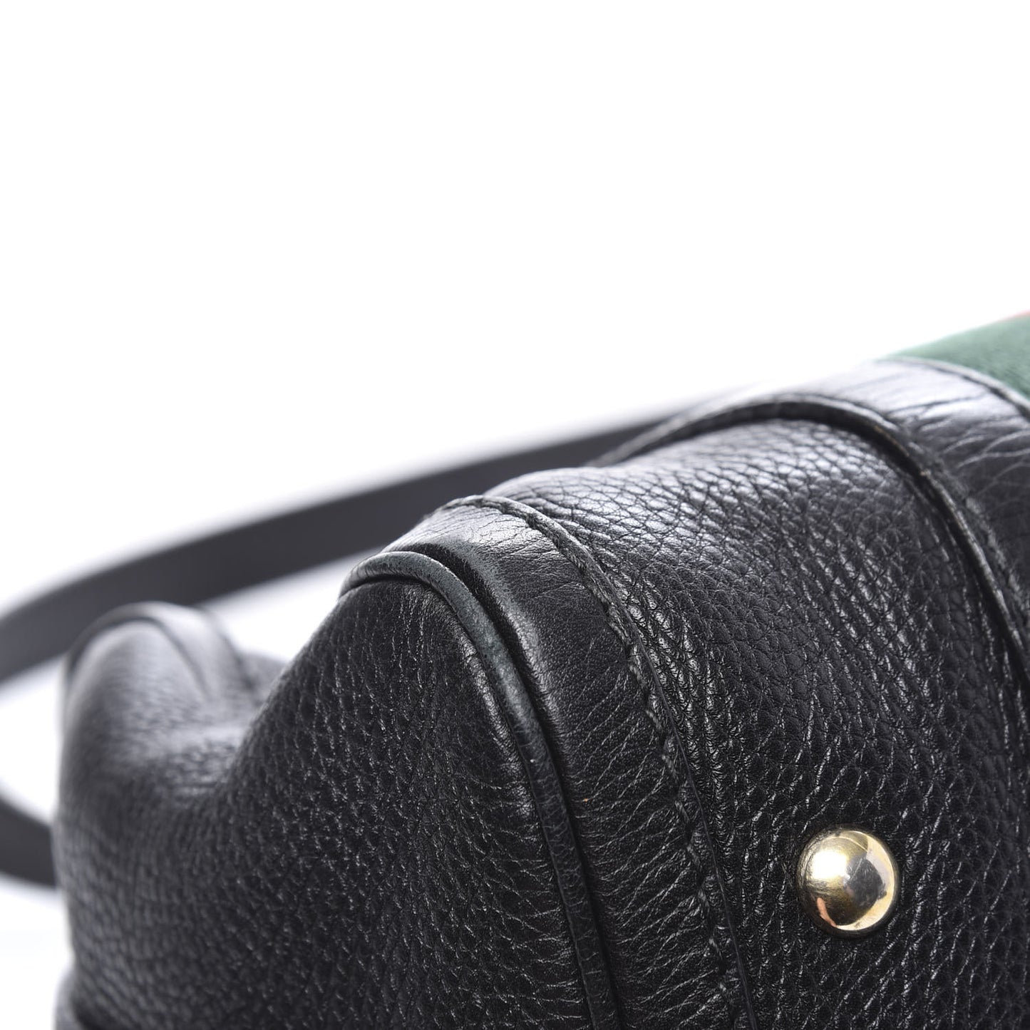 Calfskin Vintage Web Small Boston Black