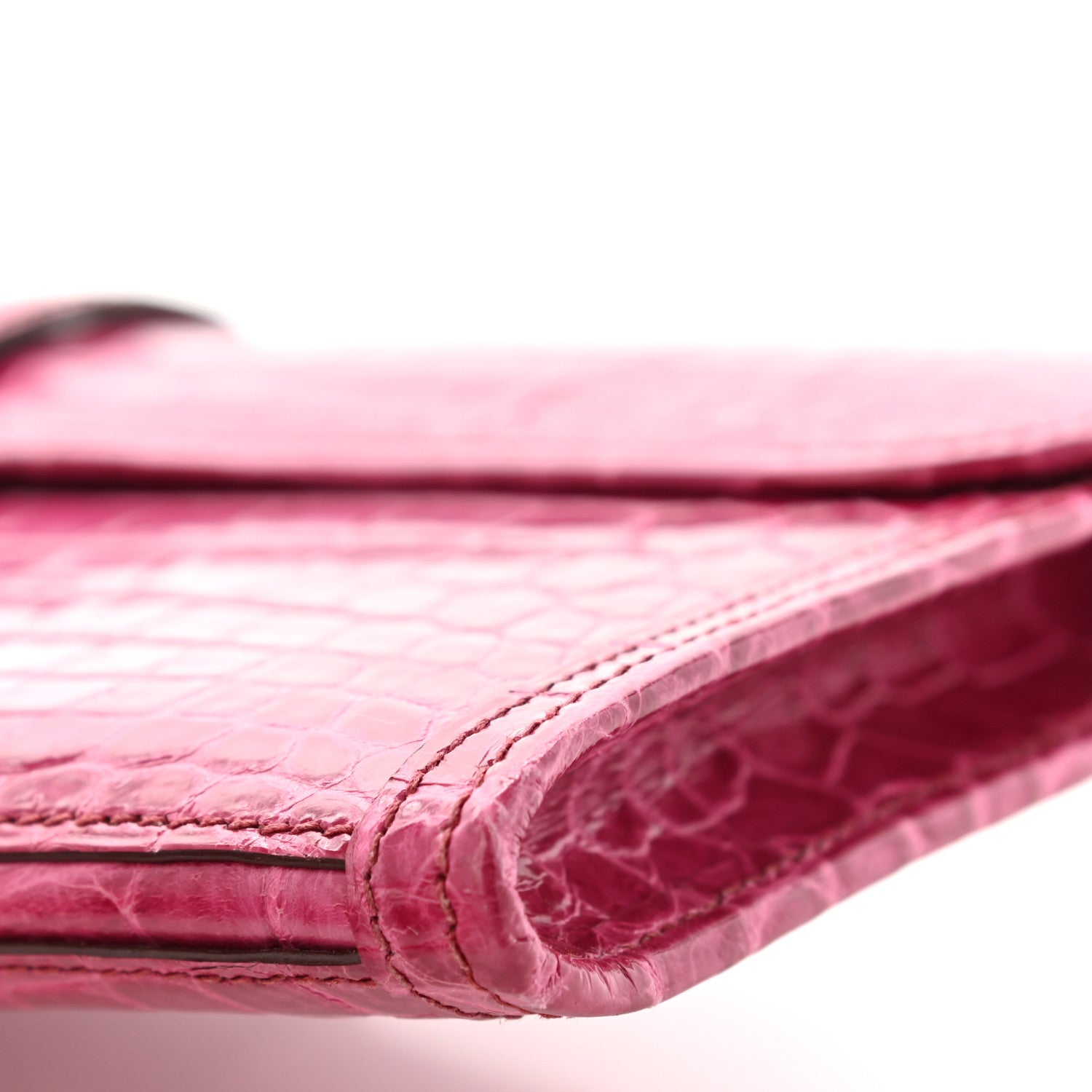 Hermes Shiny Niloticus Crocodile Jige Elan 29 Clutch Rose Scheherazade 8 of 10