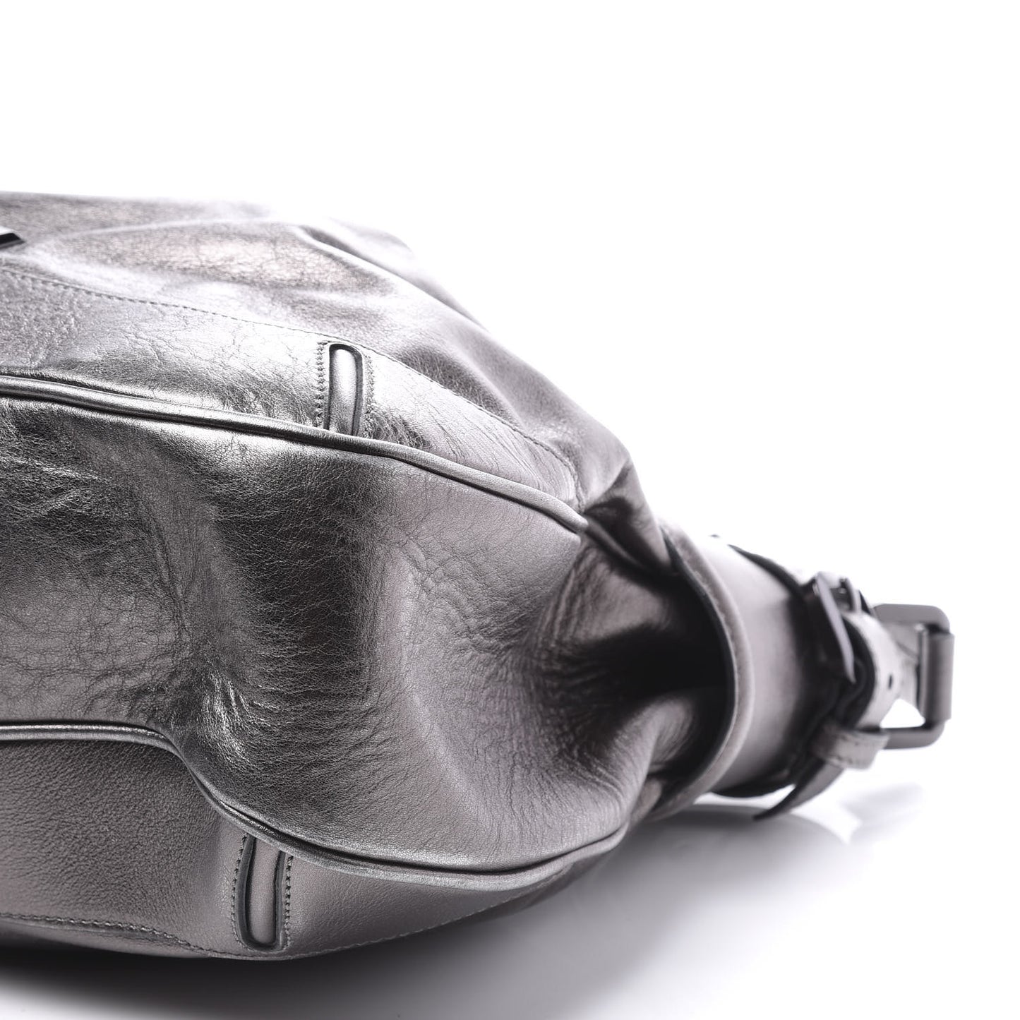 Metallic Calfskin Shoulder Bag Anthracite