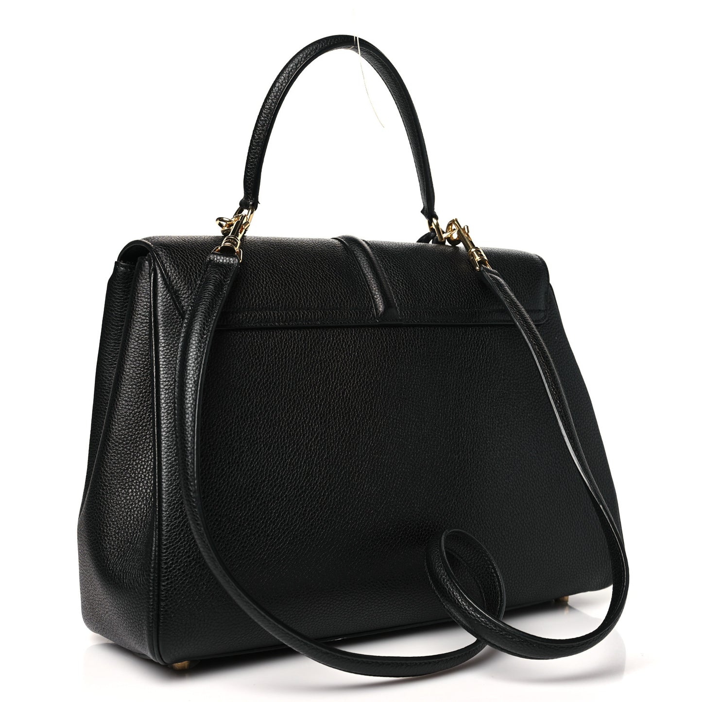 Grained Calfskin Classique 16 Top Handle Bag Black
