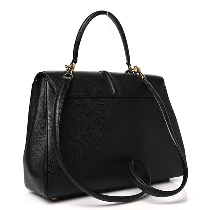 Celine Grained Calfskin Classique 16 Top Handle Bag Black 3 of 10