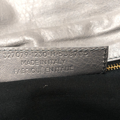 Balenciaga Agneau Giant 12 Gold Hardware Envelope Strap Clutch Gris Pyrite 8 of 13